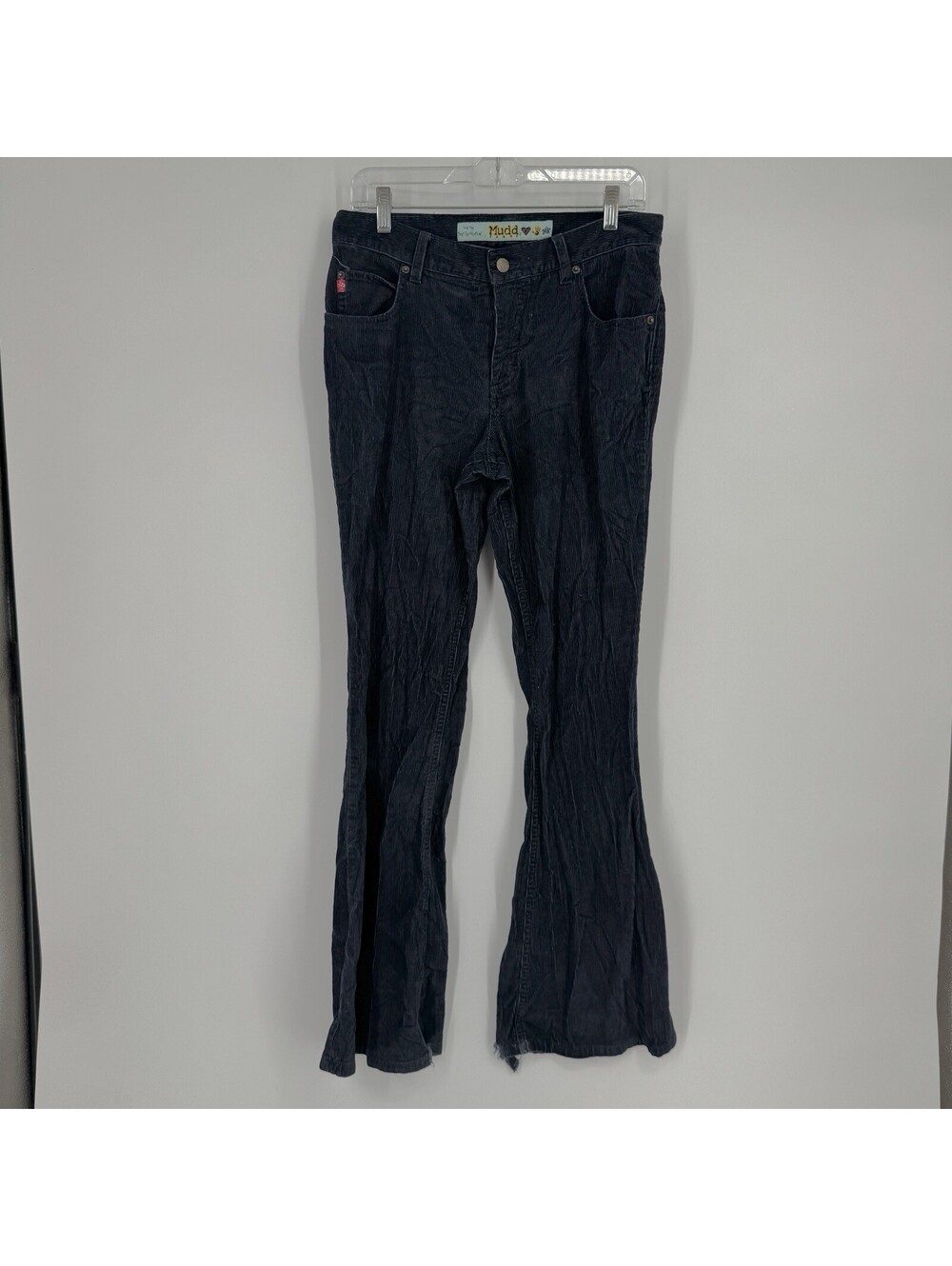 Vintage MUDD pants womens 11 navy blue corduroy mid rise bootcut 90s grunge